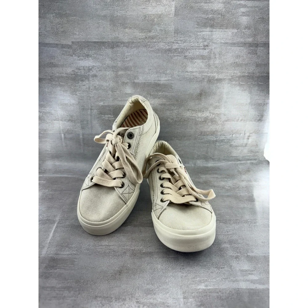 Taos Plim Soul Sand Beige Canvas Low Top Sneakers Women Size 8.5 PLS-13644